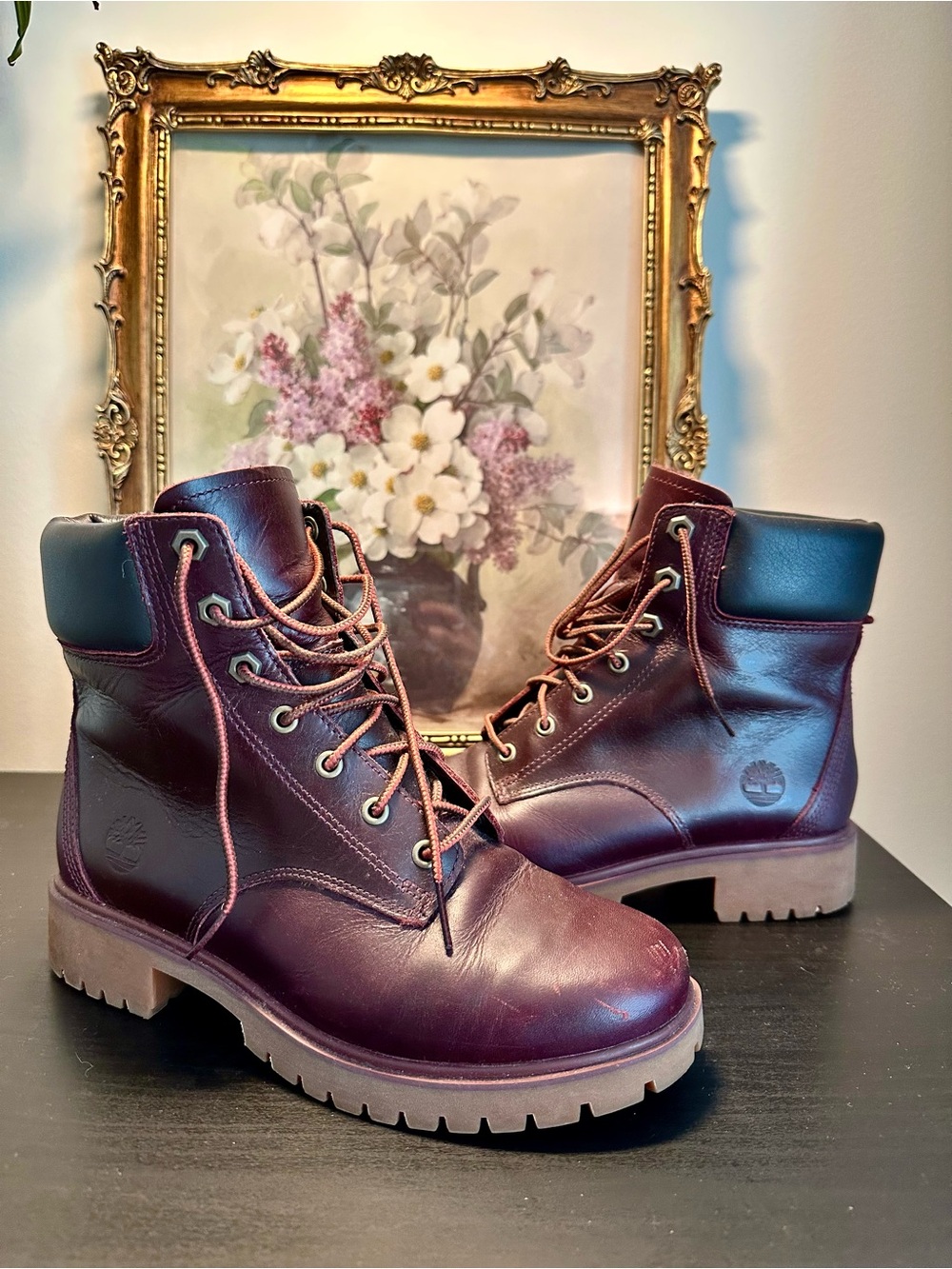 Timberland Deep Burgundy Leather Lace-Up Women’s Boots